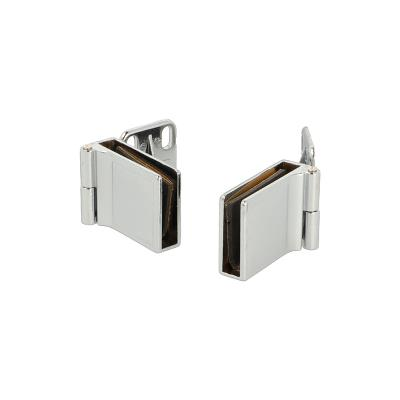 GLASS DOOR HINGE D-13/2, ZAMAK, TOP+BOTTOM, CHROME PLATED