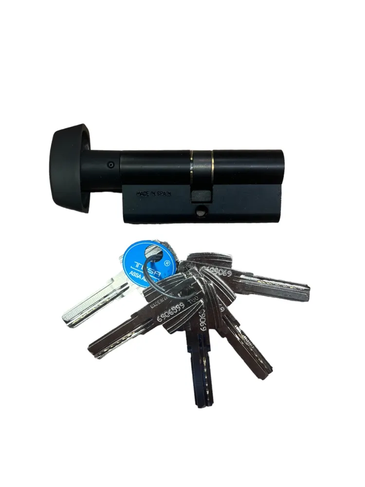 SECURITY KNOB CYLINDER TESA T60 (5 keys) 35-35mm BLACK
