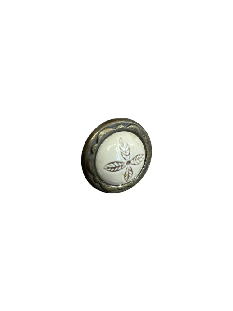 CABINET KNOB art.: 419 / 33 BRASS - PORCELAIN