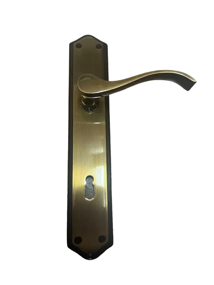 DOOR HANDLE on PLATE art.: 4439 centres 85mm BRASS
