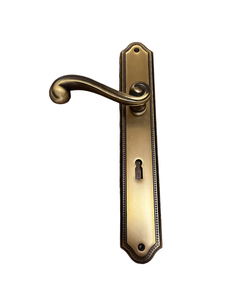DOOR HANDLE on PLATE art.: 4414 MAT BRASS