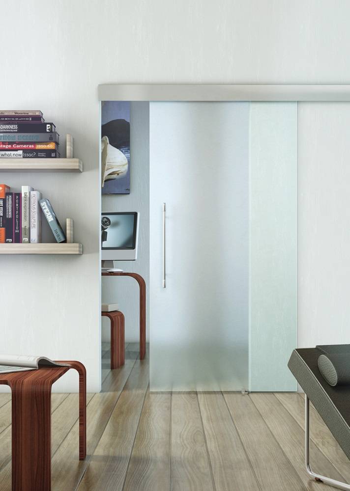 COMPLETE SLIDING KIT SET FOR ONE GLASS DOOR WITH Soft closing & Opening