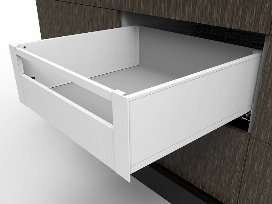 DEEP INNER DRAWER SLIM WHITE D=500mm W<600mm