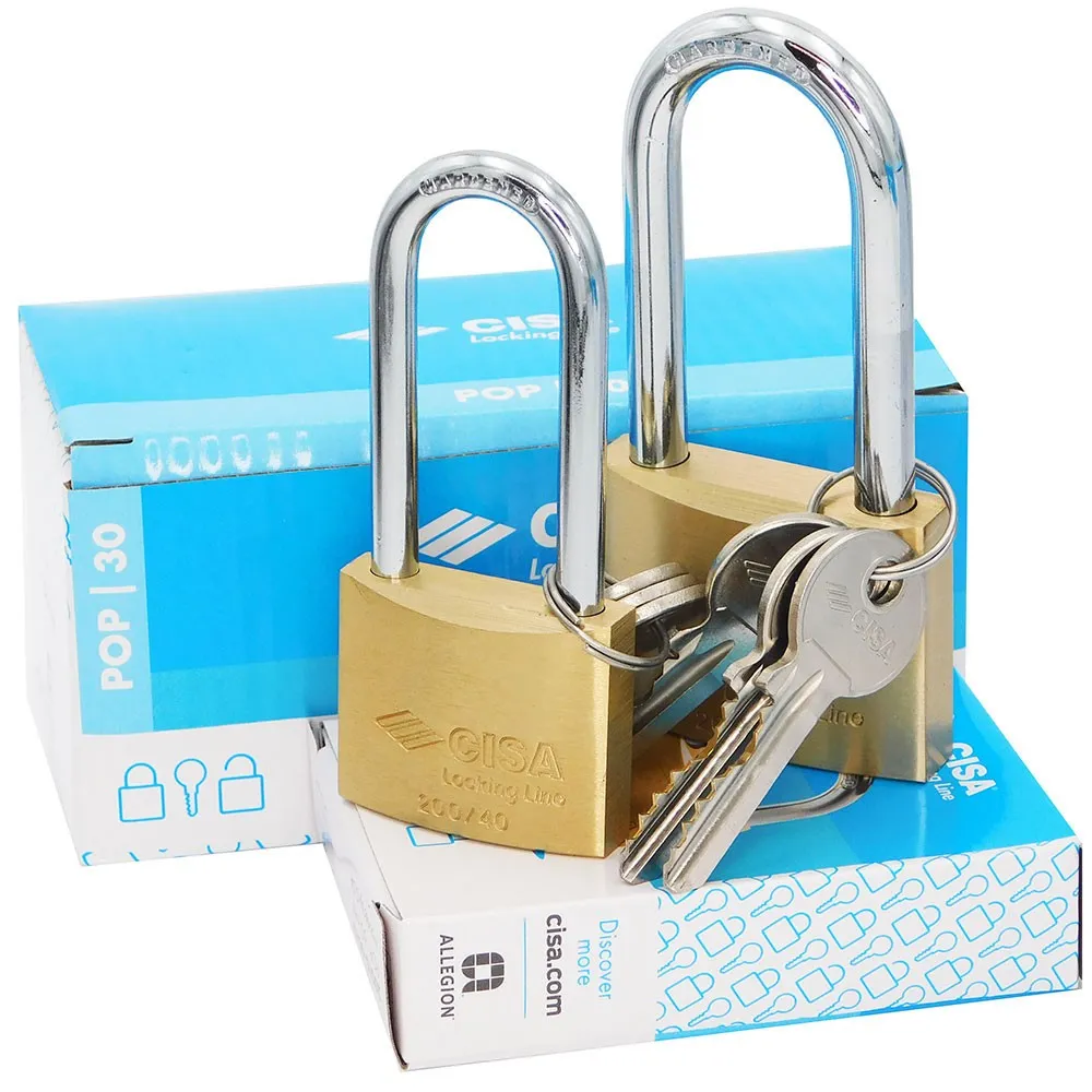 BRASS PADLOCK CISA - Locking Line POP - Long shuckle 30mm