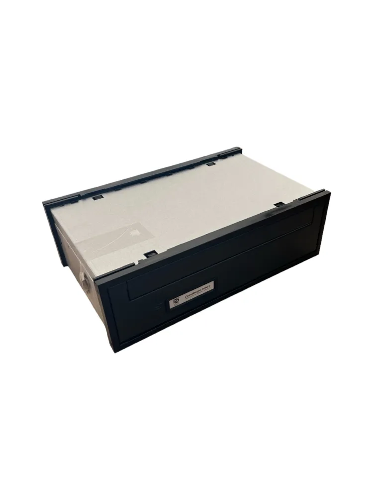DOUBLE Sided Recessed wall-mounted modular letterbox W400xH125xD250mm Black