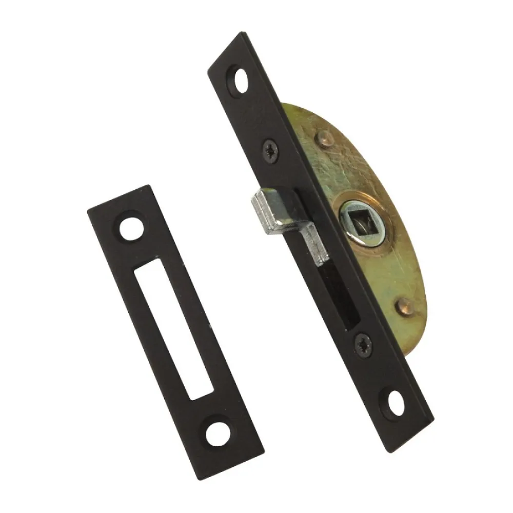 Mortise latch. Backset: 14 mm. Square bolt: 6 mm black