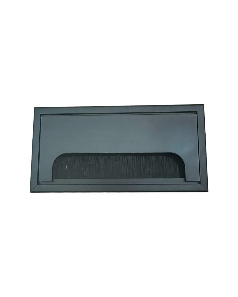 Rectangular Aluminum Cable Grommet 160x80mm, BLACK