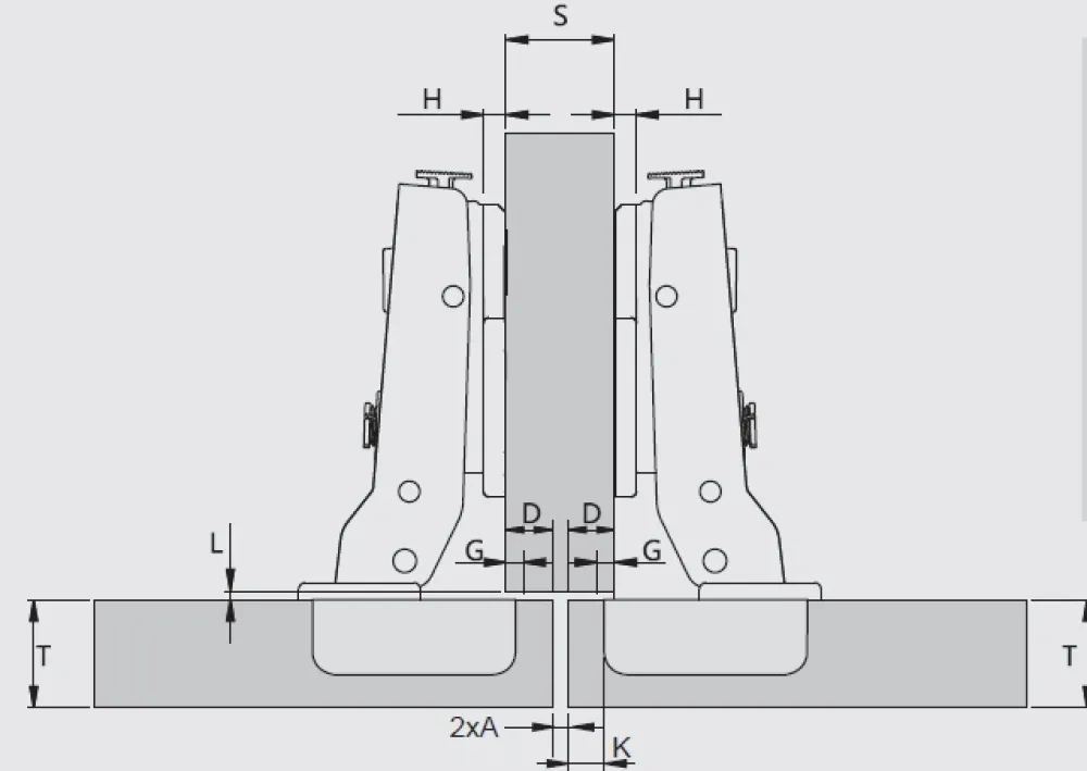 SOFT CLOSING HINGE - RST - HALF OVERLAY 3D
