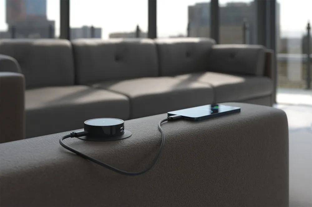 Pop-up multi charging outlet BLACK