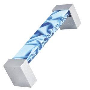 CABINET HANDLE art.: 671 cc96 - L=106mm CHROME/BLUE