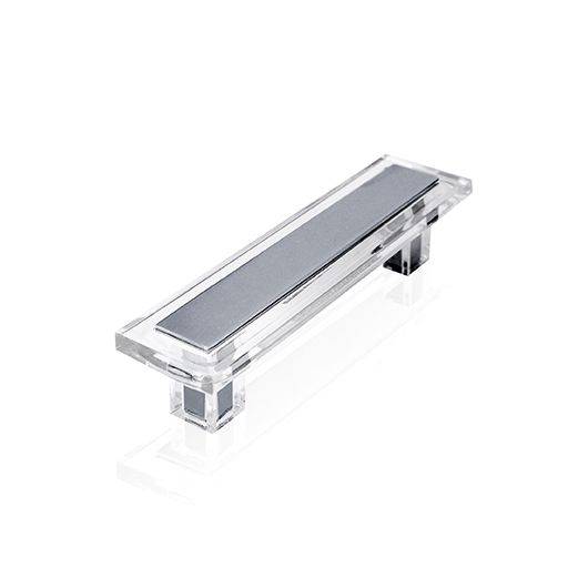 CABINET HANDLE art.: 762 cc=96 / L=131mm CHROME - ACRYLIC CLEAR