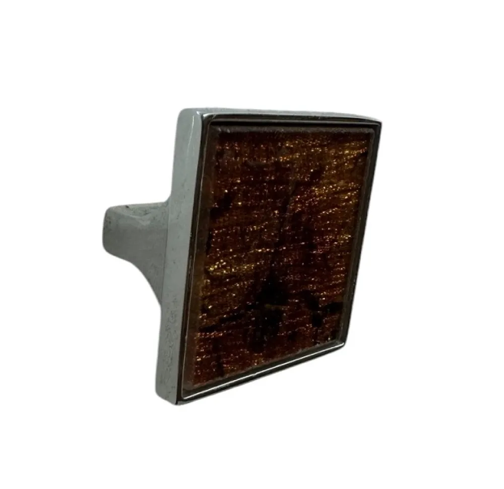 CABINET KNOB 10209/AMBAR cc32mm / 45x45mm CHROME