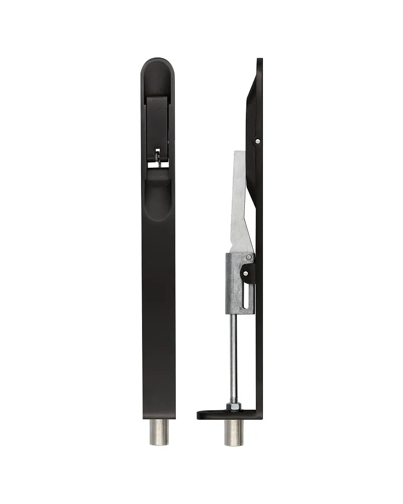 ZOO Lever action flush bolt - 20 x 200mm - radius - MAT BLACK