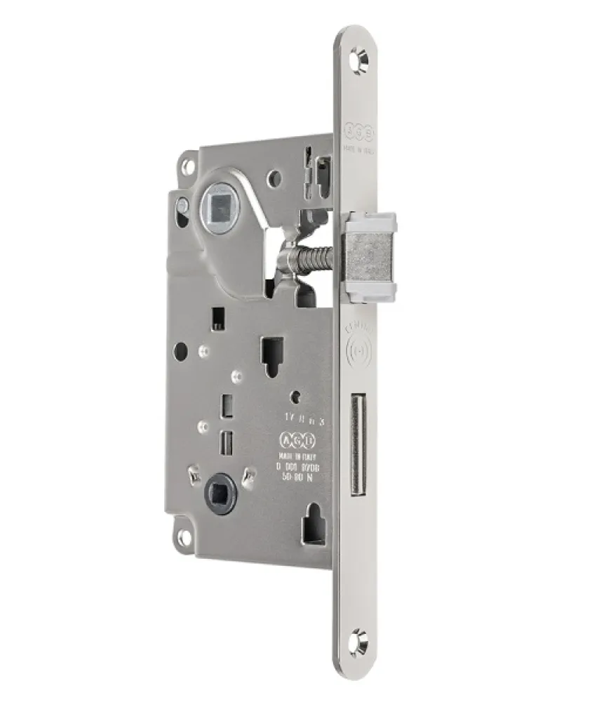 DOOR LOCK AGB CENTRO 50-90 - WC NICKEL ROUND F22