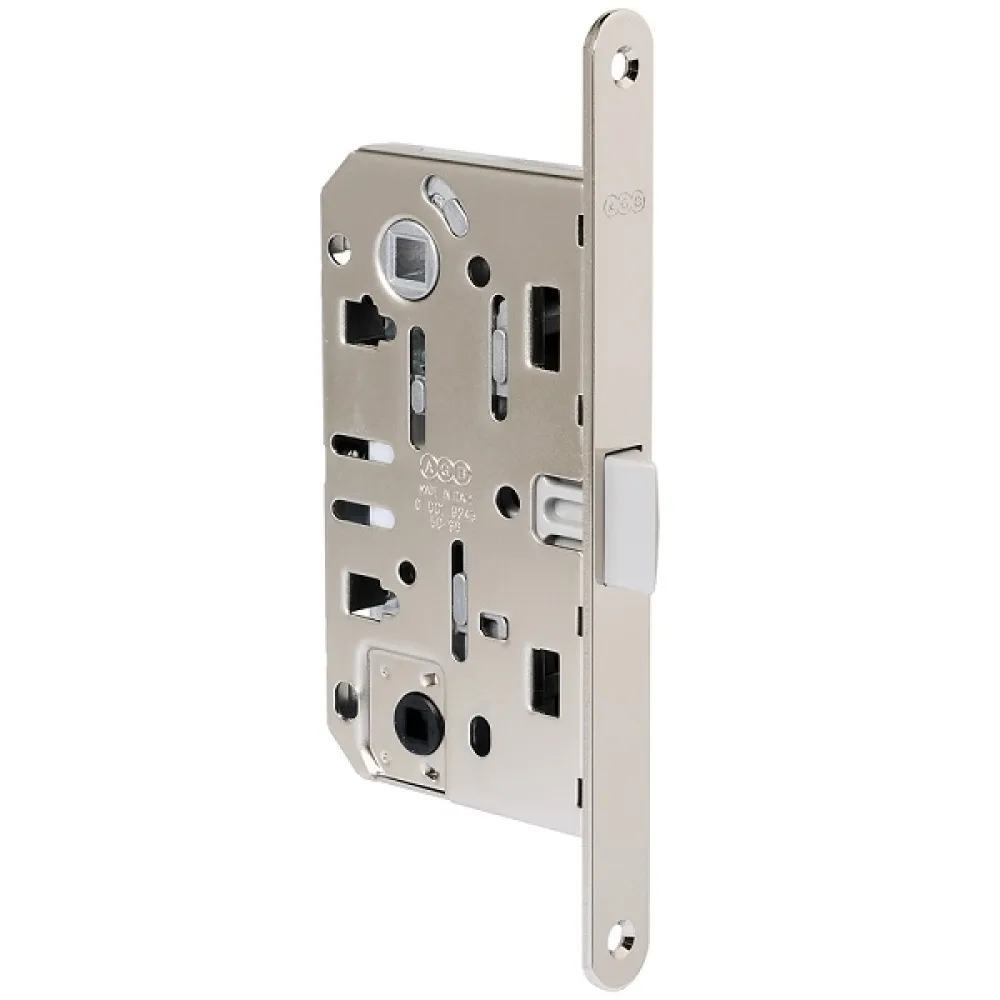 DOOR LOCK AGB MEDIANA EVO 50-96 - WC NICKEL ROUND F18