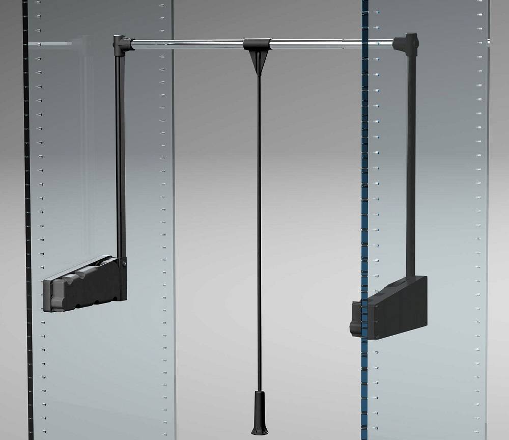 WARDROBE LIFT AMBOS art.:300 L=75-115cm / 10Kg BLACK