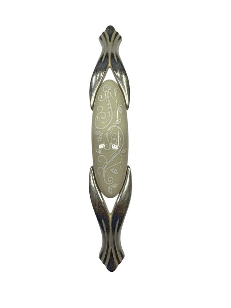 CABINET HANDLE art.: M94 128mm CHROME / PORCELAIN